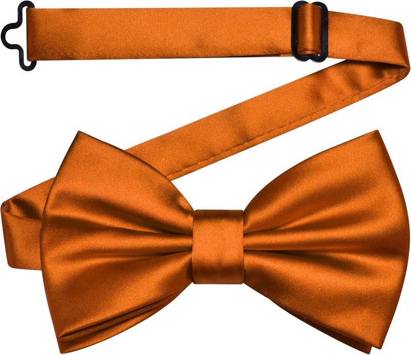 Branduce Solid Color Pre-tied Bow Tie and Pocket Square Lapel Pin Set for Men - Image 3
